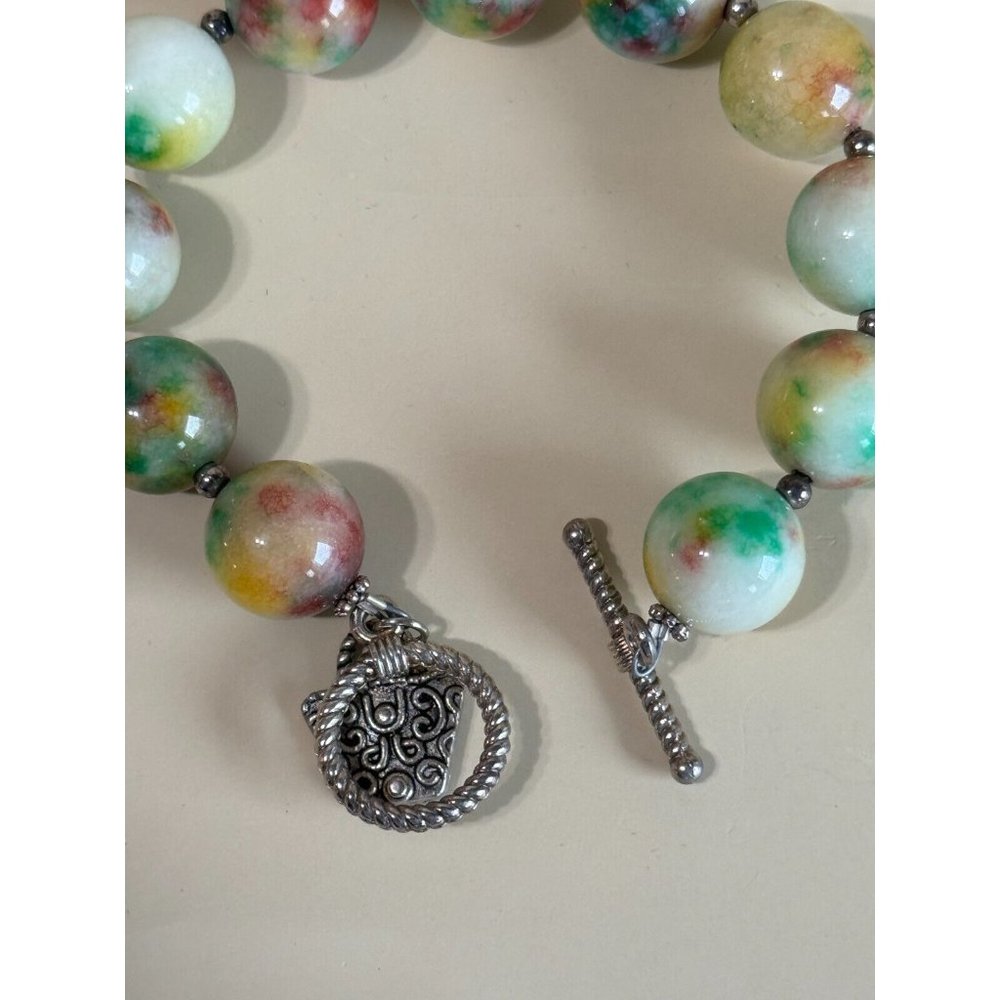 Vintage Muticolor Quartz Agate Gemstone Bracelet 8" - Picture 7 of 7